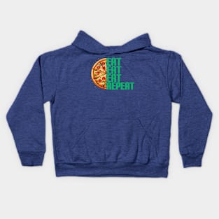 Eat Eat Eat Repeat Pizza Funny Grunge Print Tee Kids Hoodie